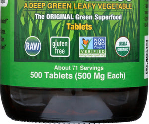 Pines Wheat Grass: Organic Wheat Grass 500 Mg, 500 Tablets