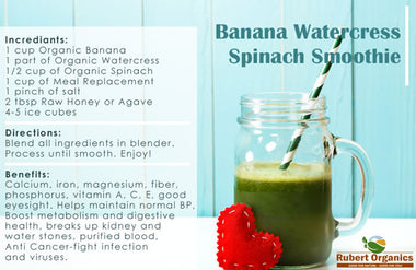 Banana Watercress Spinach Smoothie