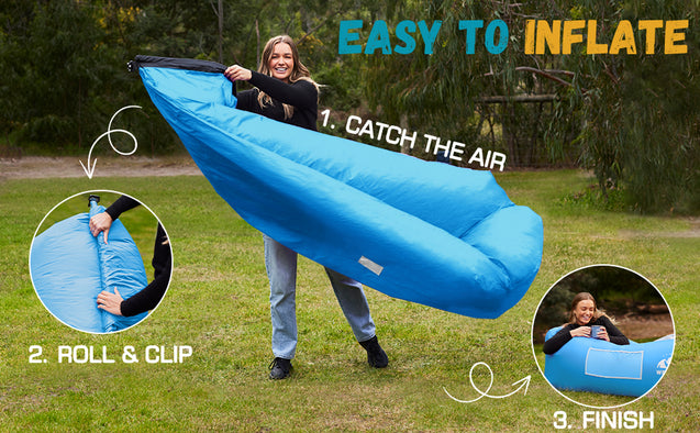 WEKAPO Inflatable Lounger Air Sofa Chair- Portable Water Proof Couch for Hiking, Picnics, Outdoor, Music Festivals