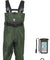 TIDEWE Bootfoot Chest Wader  2-Ply Nylon/PVC Waterproof Fishing Hunting Waders with Boot Hanger for Men Women Green Brown