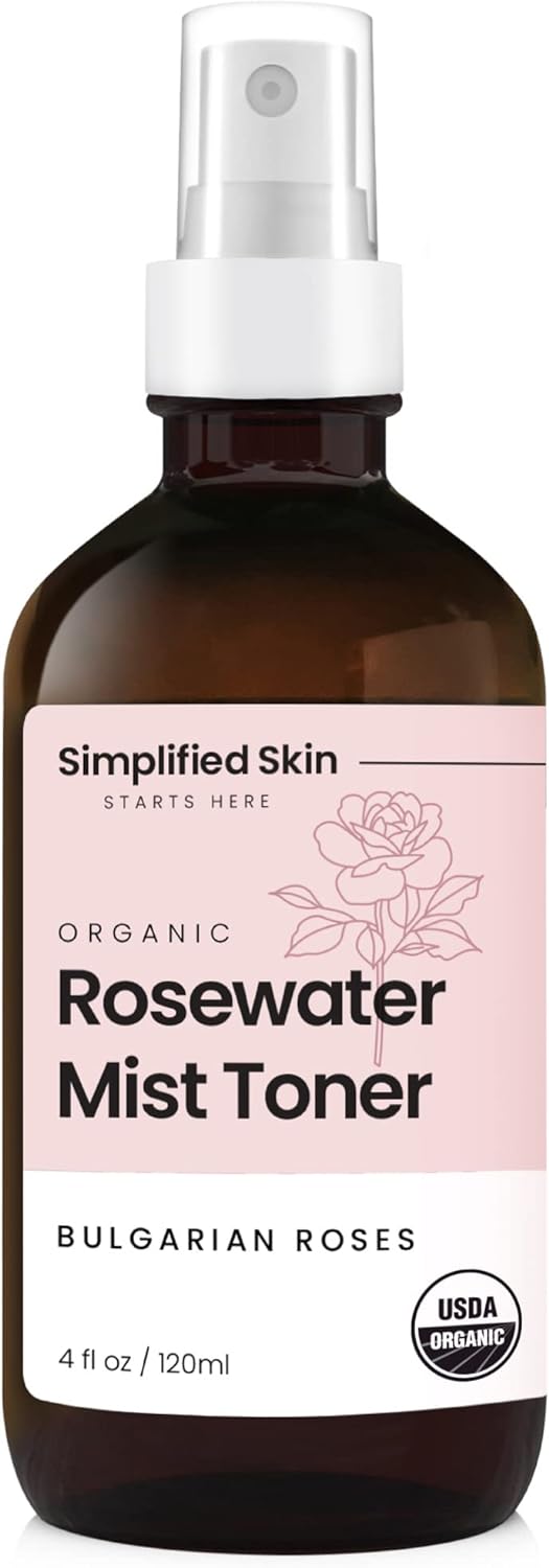 Rose Water for Face & Hair, USDA Certified Organic Facial Toner