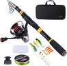 Sougayilang Fishing Rod Combo with Telescopic Pole and Spinning Reel