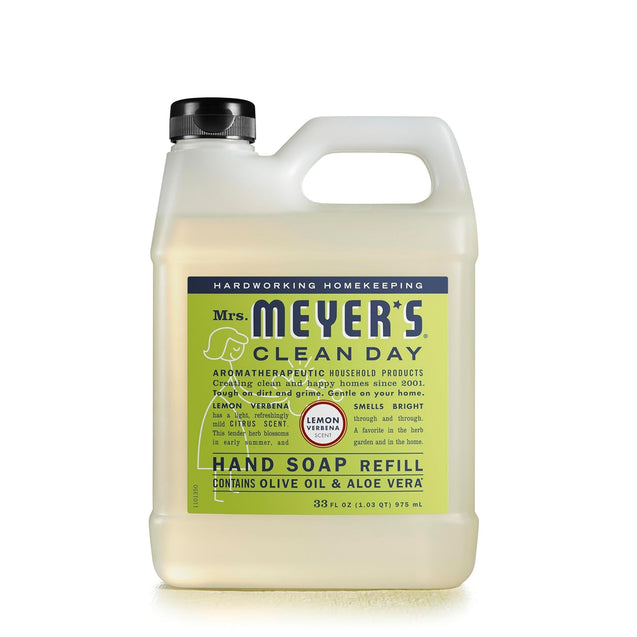 Mrs. Meyer's Clean Day Liquid Hand Soap Refill, Lemon Verbena Scent, 33