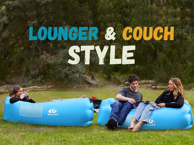 WEKAPO Inflatable Lounger Air Sofa Chair- Portable Water Proof Couch for Hiking, Picnics, Outdoor, Music Festivals