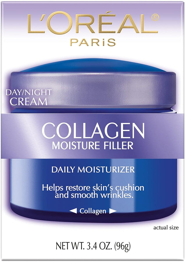 L'Oreal Paris Collagen Daily Face Moisturizer Reduce Wrinkles, Face Cream 3.4 oz