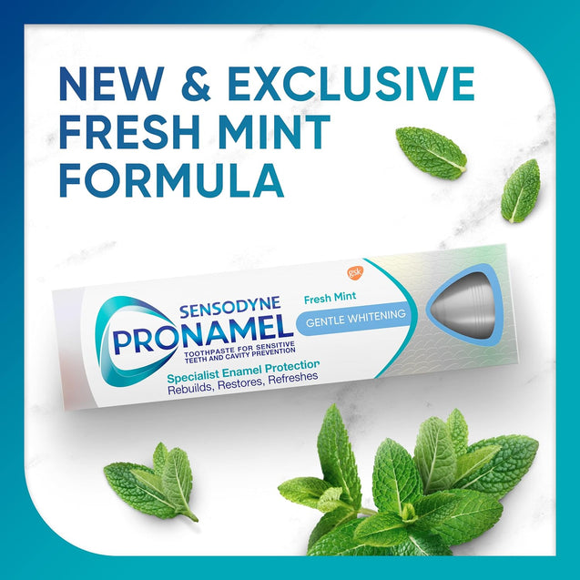 Sensodyne Pronamel Gentle Teeth Whitening Enamel Toothpaste for Sensitive Teeth, Fresh Mint, 4 Ounces (Pack of 3)