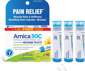 Boiron Arnica Montana 30C for Relief from Muscle Pain, Muscle Stiffness, Swelling from Injury, and Discoloration from Bruises