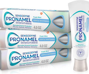 Sensodyne Pronamel Gentle Teeth Whitening Enamel Toothpaste for Sensitive Teeth, Fresh Mint, 4 Ounces (Pack of 3)