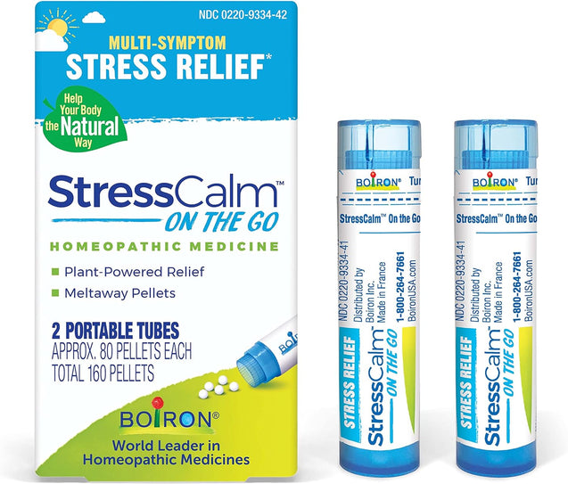 Boiron SinusCalm & ThroatCalm On The Go Pellets for Sinus Pain Relief, Runny Nose, Congestion, Headache, Red, Dry, Scratchy, Sore Throats and Hoarseness - 2 Count (160 Pellets)