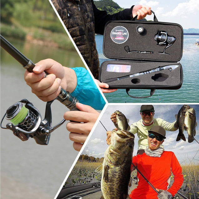 Sougayilang Fishing Rod Combo with Telescopic Pole and Spinning Reel