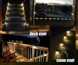 SOLPEX Solar Deck Lights Outdoor 16 Pack -Waterproof Led Solar lights for Outdoor Stairs, Step , Fence, Yard, Patio, and Pathway