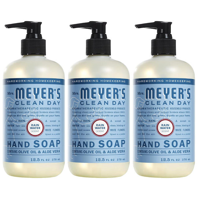 Mrs. Meyer's Clean Day Hand Soap, Rain Water Scent, 12.5 fl. oz - Pack of 3