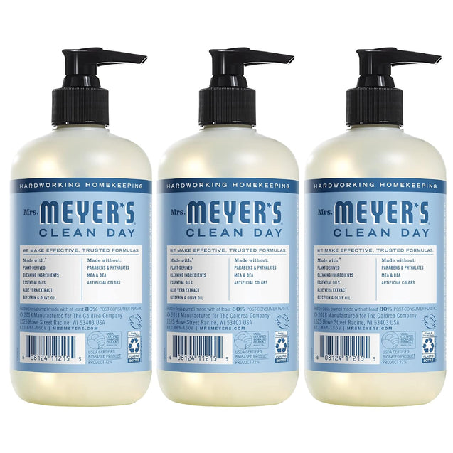 Mrs. Meyer's Clean Day Hand Soap, Rain Water Scent, 12.5 fl. oz - Pack of 3