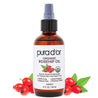 PURA D'OR Organic Rosehip Seed Oil, 4 Oz or Anti-Aging, Acne Scar Treatment, Gua Sha Massage, Face, Hair & Skin