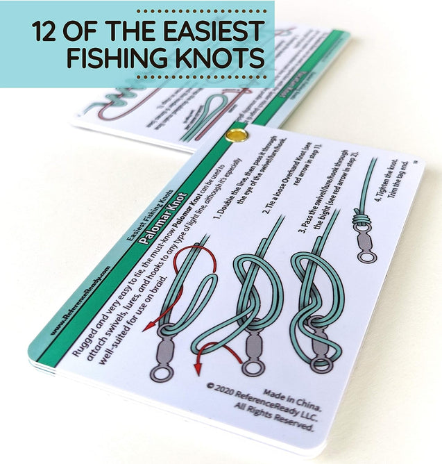 Waterproof Guide to 12 Simple Fishing Knots with Mini Carabiner  Perfect for Beginners