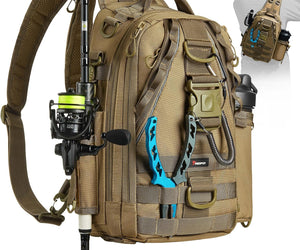 Piscifun Fishing Tackle Backpack with Rod & Gear Holder