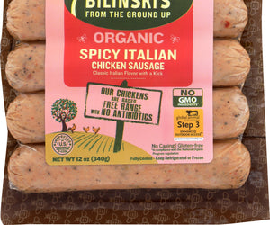 Bilinskis: Chicken Sausage Spicy Italian Organic, 12 Oz
