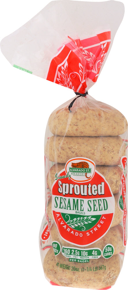 Alvarado Street Bakery: Sprouted Sesame Seed Bagels Organic, 20 Oz