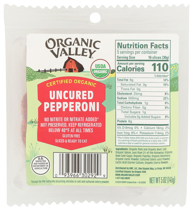 Organic Valley: Uncured Pepperoni Slices, 5 Oz