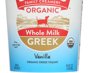 Straus: Organic Whole Milk Greek Vanilla Yogurt, 32 Oz