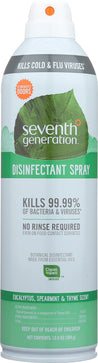 Seventh Generation: Disinfectant Spray Eucalyptus Spearmint And Thyme, 14 Oz