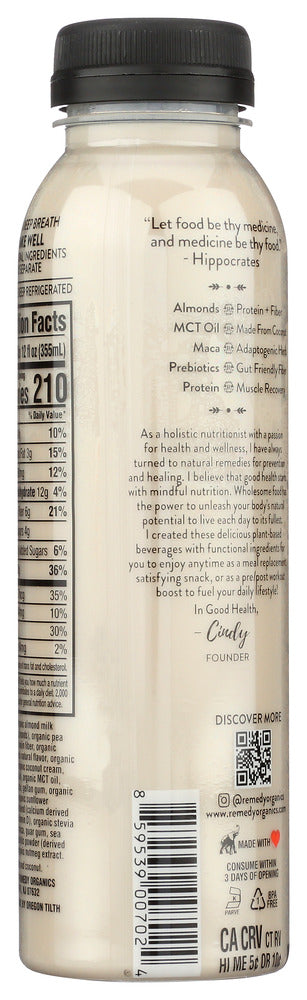 Remedy Organics: Beverage Vanilla Essentials, 12 Oz