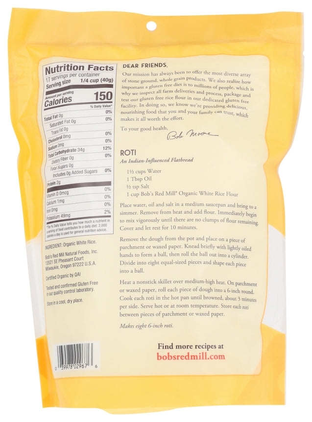 Bob's Red Mill: Organic White Rice Flour, 24 Oz