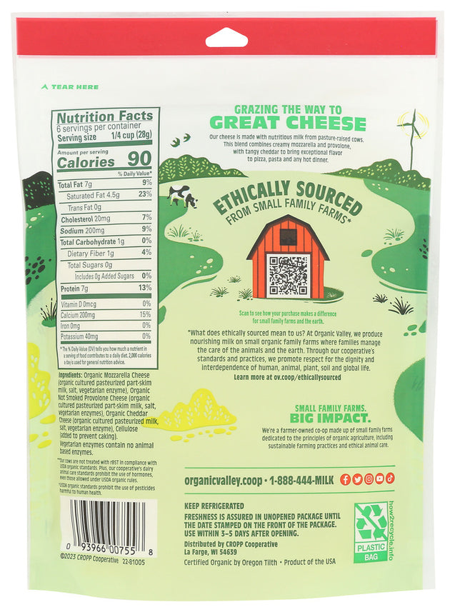 Organic Valley: 3 Cheese Italian, 6 Oz