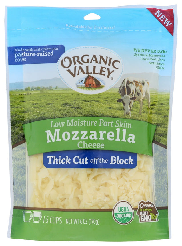 Organic Valley: Mozzarella Cheese Shred, 6 Oz