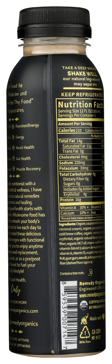 Remedy Organics: Coffee Cold Brew Keto, 12 Oz