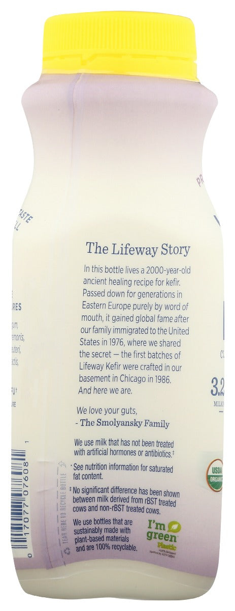 Lifeway: Kefir Whole Milk Organic Lemon, 8 Oz