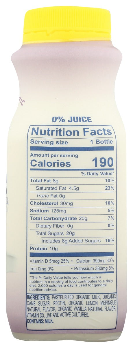 Lifeway: Kefir Whole Milk Organic Lemon, 8 Oz