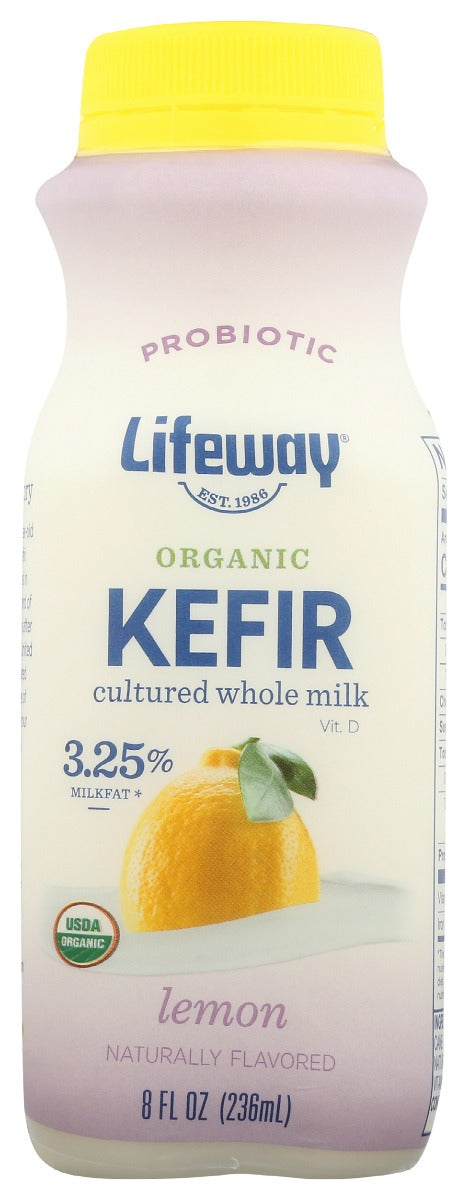 Lifeway: Kefir Whole Milk Organic Lemon, 8 Oz