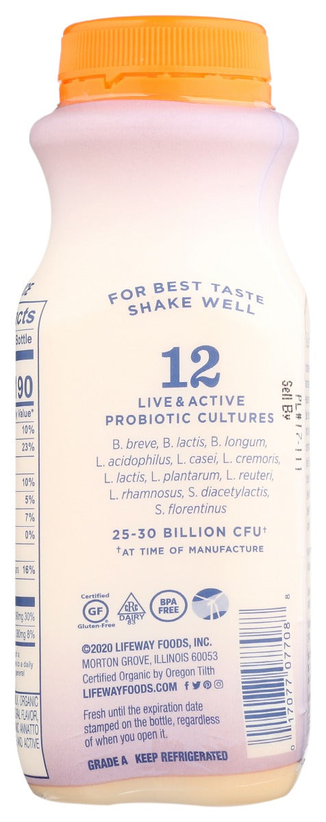 Lifeway: Kefir Whole Milk Organic Peach, 8 Oz