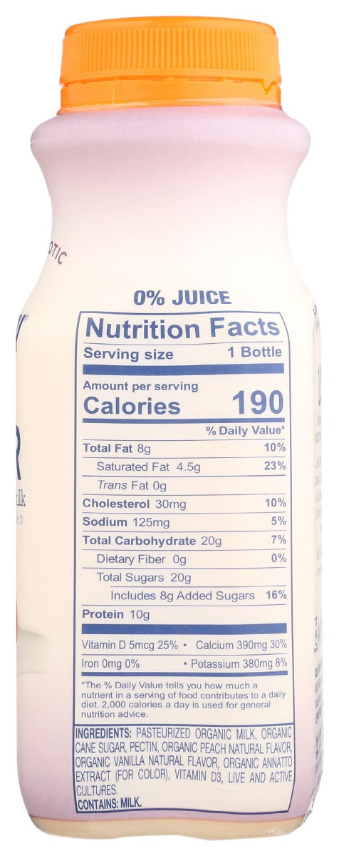 Lifeway: Kefir Whole Milk Organic Peach, 8 Oz