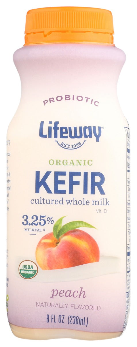 Lifeway: Kefir Whole Milk Organic Peach, 8 Oz