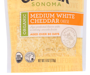 Clover Sonoma: Organic Shredded Medium White Cheddar Cheese, 6 Oz