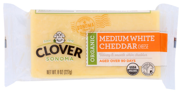 Clover Sonoma: Organic Medium White Cheddar Block, 8 Oz