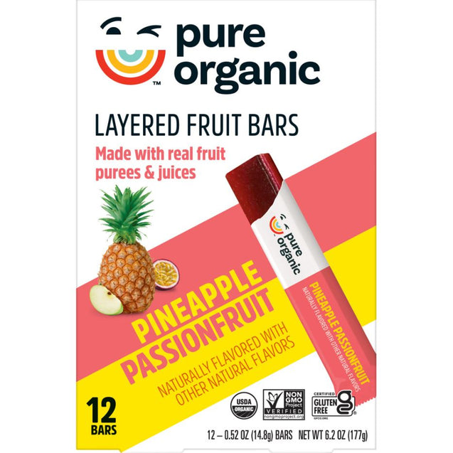 Pure Organic: Pineapple Passion Fruit Bars, 6.2 Oz