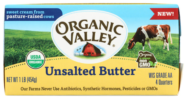 Organic Valley: Unsalted Butter Organic, 16 Oz