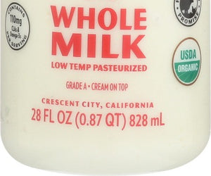 Alexandre Family Farm: Organic A2a2 Cream Top Whole Milk, 28 Fo