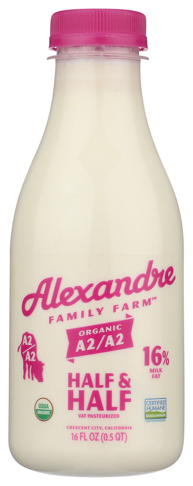 Alexandre Family Farm: Organic A2a2 Barista Style Half & Half, 16 Fo