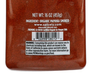 Spicely Organics: Organic Paprika Smoked, 16 Oz