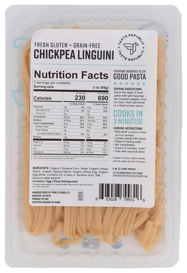 Taste Republic: Organic Gluten Free Chickpea Linguini, 9 Oz