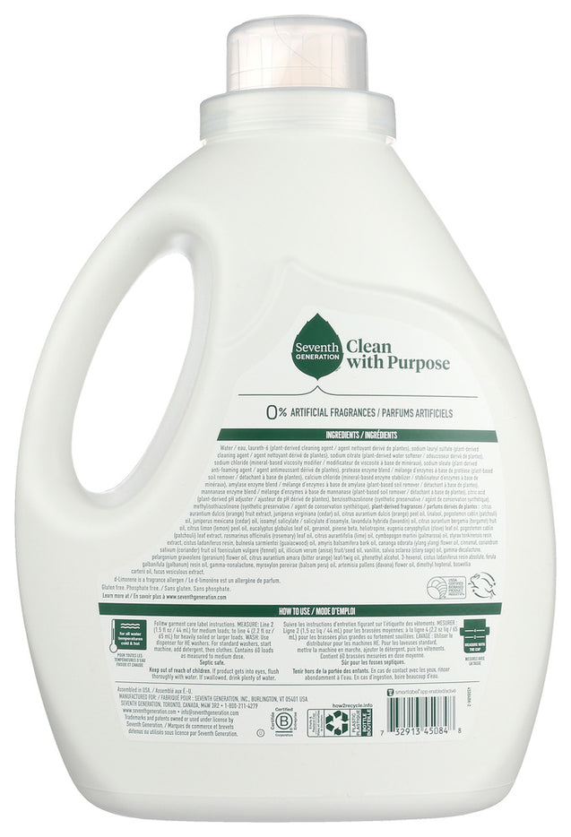 Seventh Generation: Liquid Laundry Sage & Cedar, 90 Fo