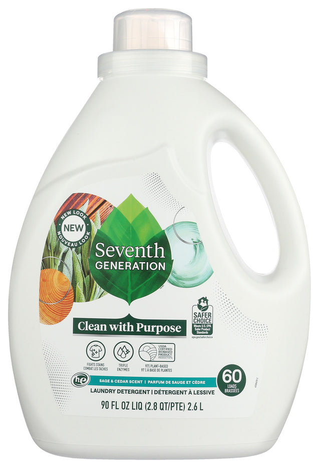 Seventh Generation: Liquid Laundry Sage & Cedar, 90 Fo
