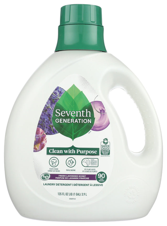 Seventh Generation: Liquid Laundry Detergent Fresh Lavender, 135 Fo