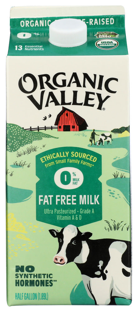 Organic Valley: Fat Free Milk, 64 Oz