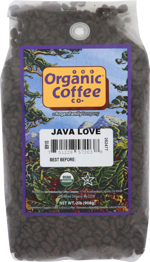 Organic Coffee Co: Whole Bean Java Love Organic, 2 Lb