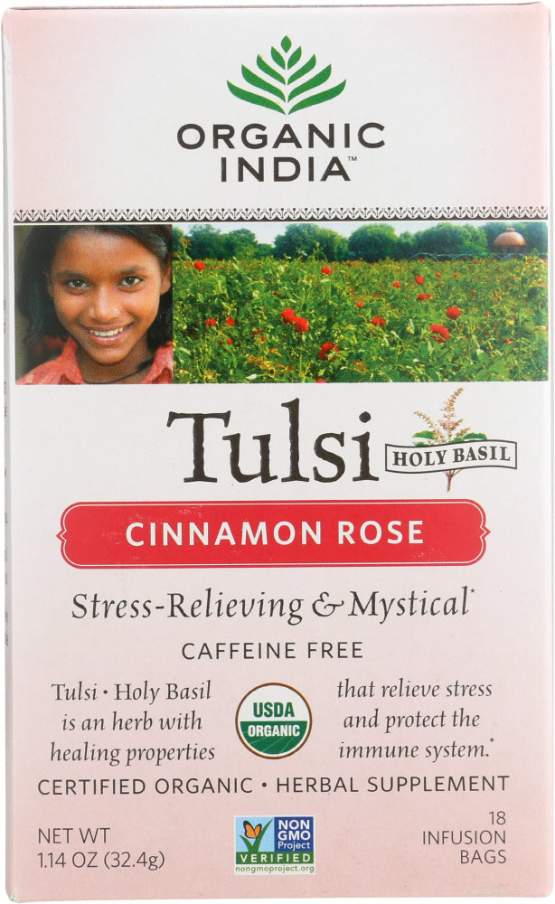 Organic India: Organic Tulsi Cinnamon Rose Tea, 18 Bg